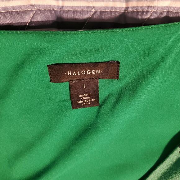 Halogen Size 1X Green Floral True Wrap Midi Dress Spring St. Patrick's - Picture 7 of 11